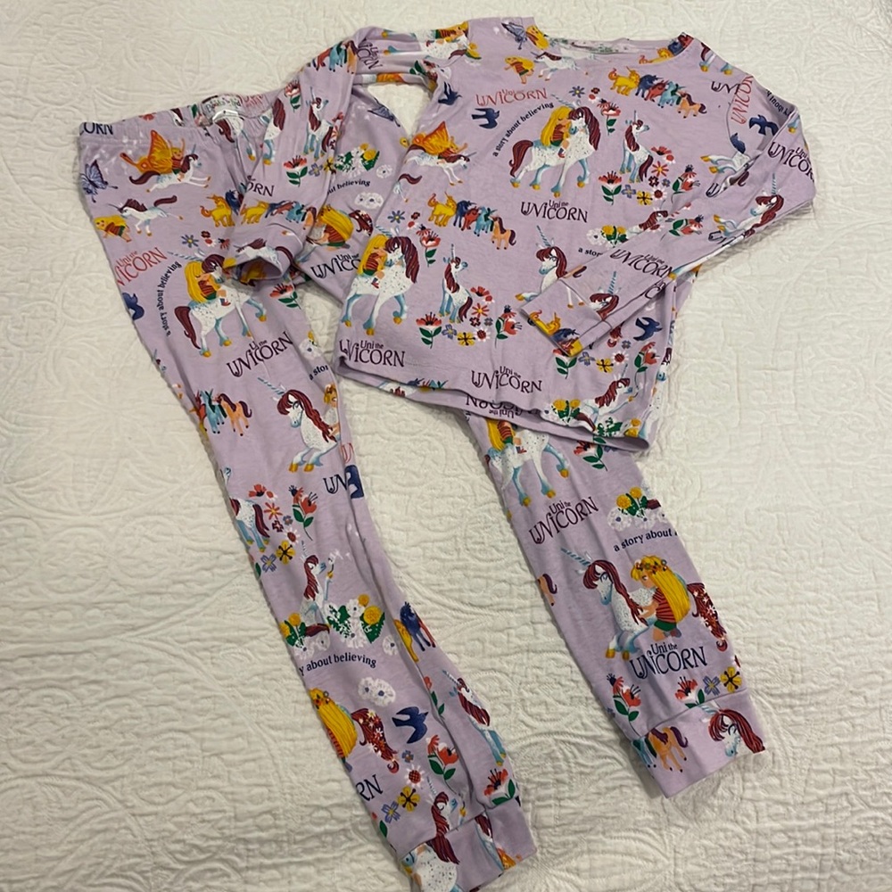 EUC Books to Bed “Uni the Unicorn” Pajamas Sz 8